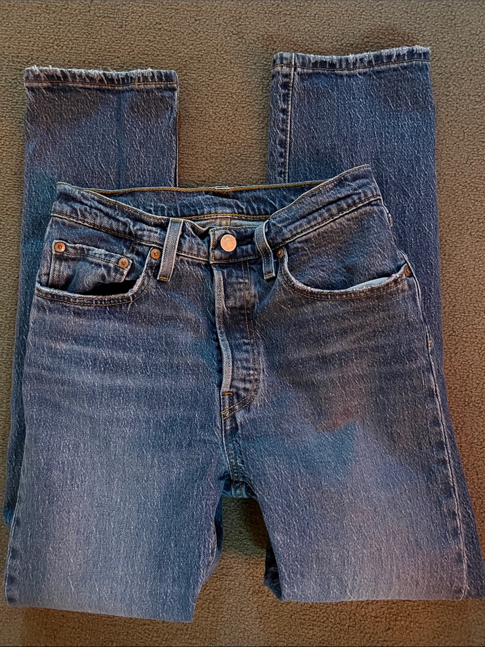 Levi's Straight Leg Jeans in Dark Blue Denim